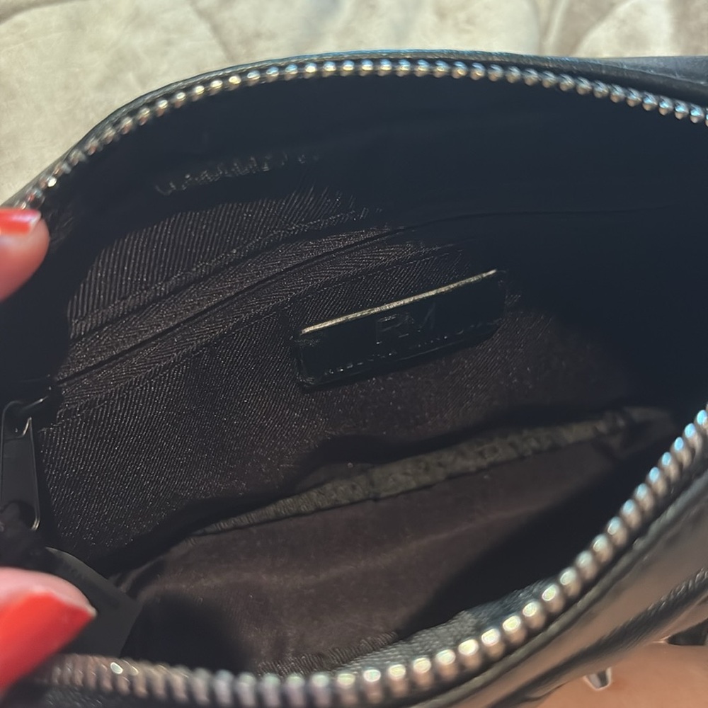 Rebecca Minkoff Quilted Crossbody Bag Diamond Pattern Black and Silver NWTS - Picture 5 of 9